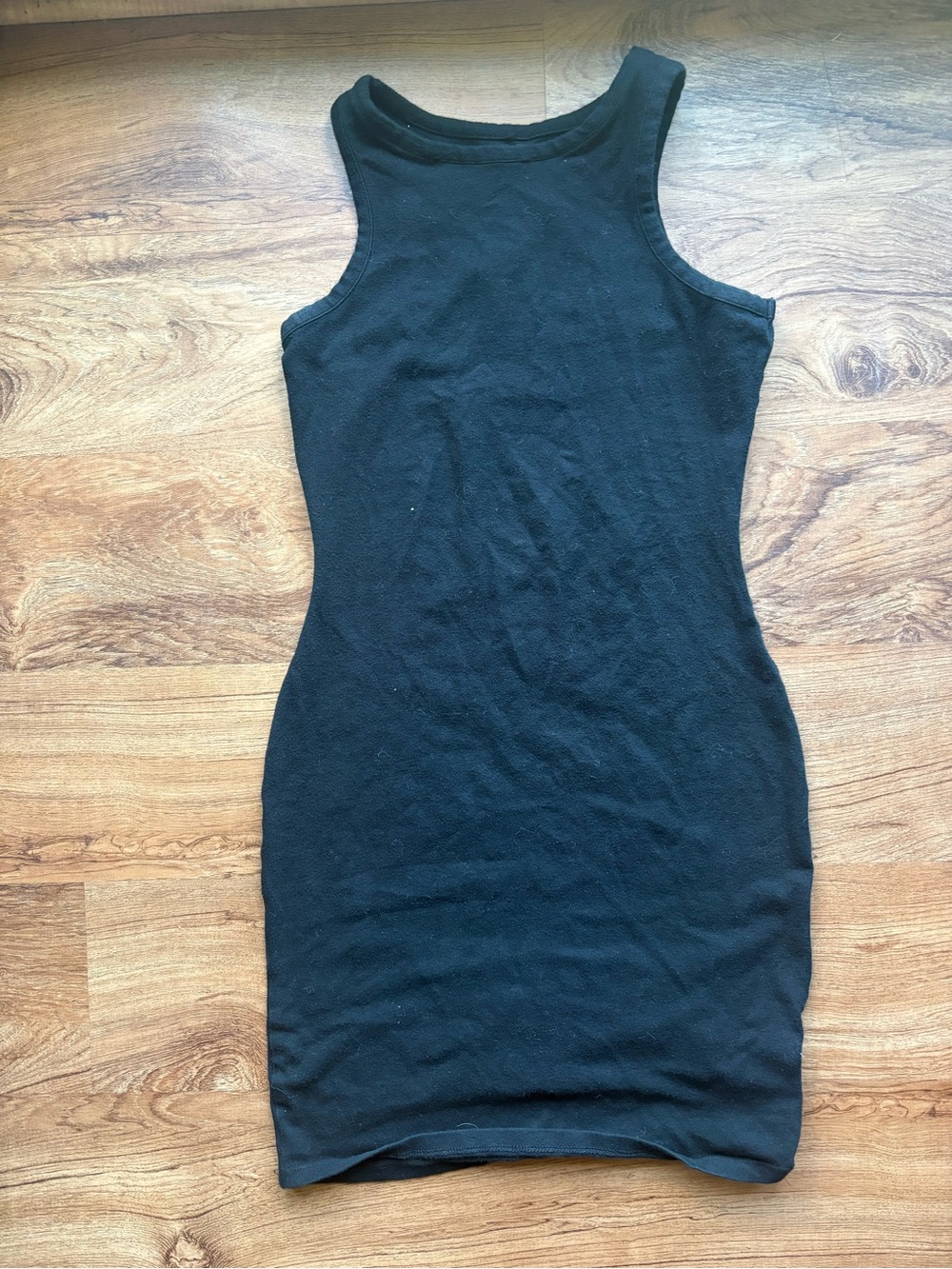 wild fable Black Ribbed Sleeveless Mini Dress